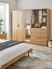 Panama 3 Door, 4 Drawer Combi Wardrobe Oak with shelves Modern Bedroom