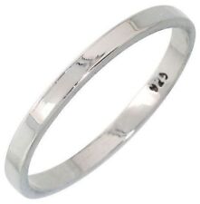 Handmade 925 Sterling Silver 2 mm Flat Wedding Band, Thumb or Midi Ring G to Z+2