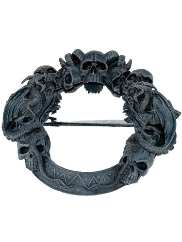 Skull black wall mirror - black, with