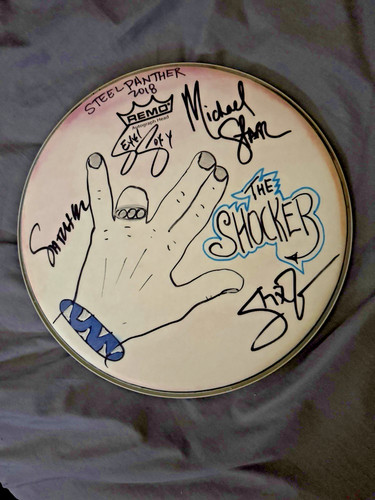 Steel panther autographed drum - steel,