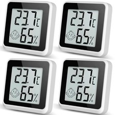 4Pack Digital Room Thermometer Hygrometer-Indoor Humidity Meter Monitor, Accurat