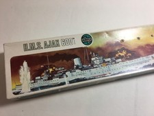 Old Airfix 1/600 scale HMS Ajax Royal Navy WW2 Warship model kit complete