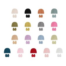 1 Set newborns Baby Anti-grab Mittens and Warm Bonnet Fetal Caps Shower Gift