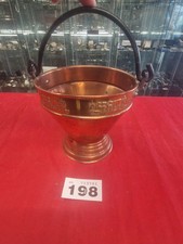 VTG - Copper Gangal Bucket w/ Handle Decorative Pot Shepherd Design Farmer Cows