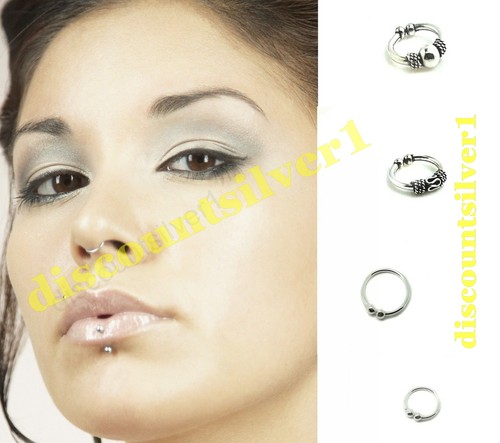 Silver nose ring cheater - nose,