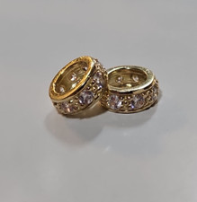 9ct Yellow Gold CZ Sliders For Hoop Earrings