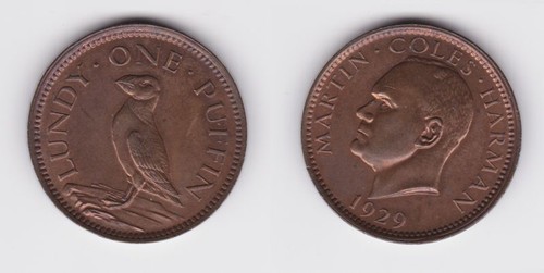Puffin bronze coin - 1, lundy