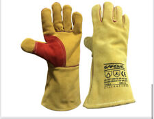 2 x Pairs Premium Welders Welding Gloves Gauntlets Reinforced Lined XL