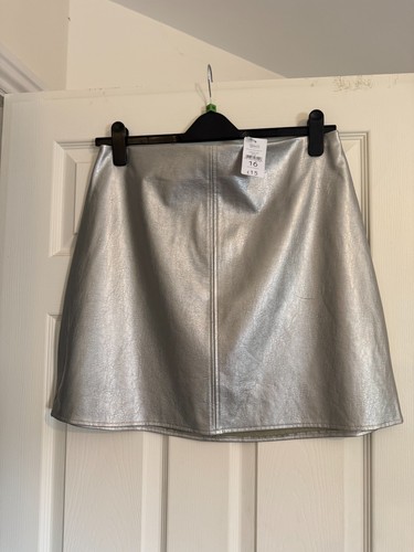 Silver faux leather - faux, a-line