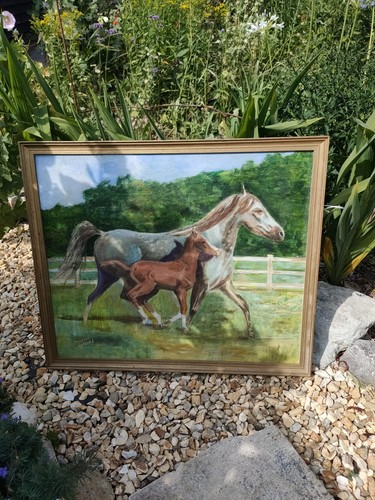 Oil painting equestrian horse - oil,