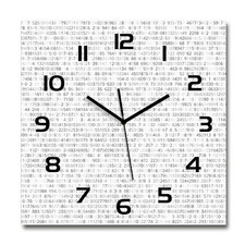 Glass Wall Clock 60x60 Binary code