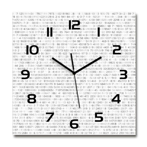 Glass wall clock 60x60 - wall, binary