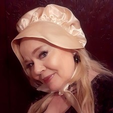 Ladies Cream Satin Look Bonnet