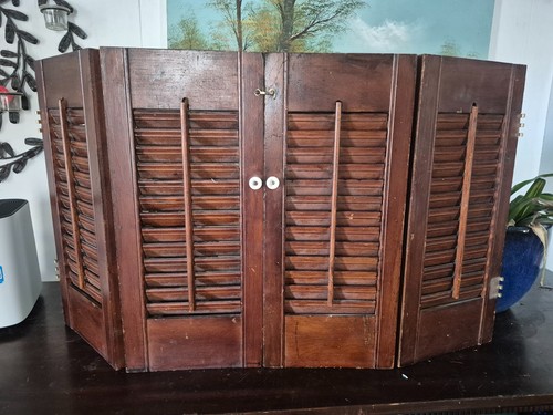 Pair vintage dark wooden - of,