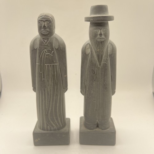 Chinese black stone carvings - stone,
