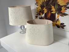 Vintage Brocade Lampshades Cream x 2 Downtown Abbey Style Retro Style Fabric