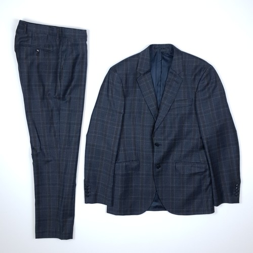 Hackett check suit blue - suit, 48