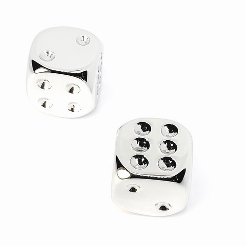 Polished chrome metal dice - chrome,