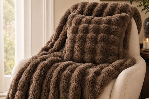 Supersoft faux fur - faux, bobble