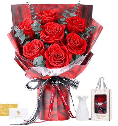 Roses bouquet with vase - 7,