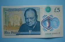 AA Serial New £5 Five Pound