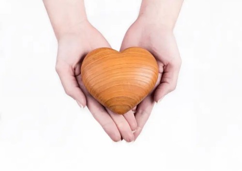 Wooden carved heart keepsake - wooden,