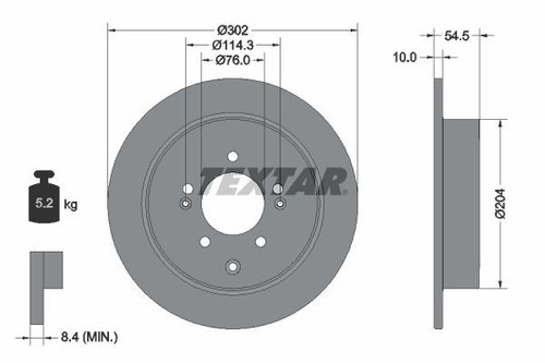 Textar 92293303 rear brake - textar,