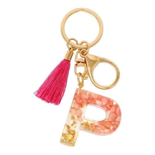 Pink gold resin initial - gold, letter