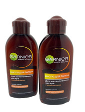 2x NEW GARNIER AMBRE SOLAIRE TANNING OIL COCOUNT SCENT SPF 2 BRONZANNTE 200ml