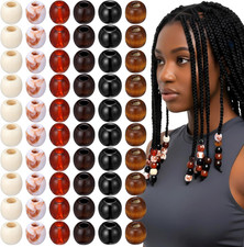 60 Pcs Large Hole Wooden Hair