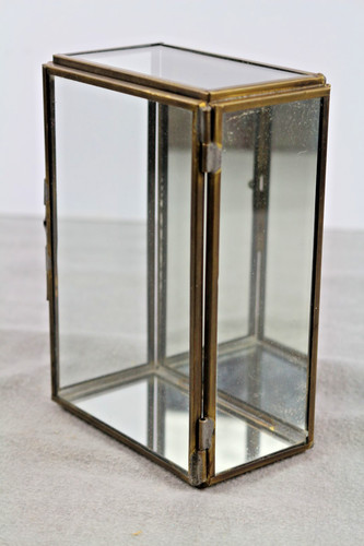 Vintage brass glass minature - brass,
