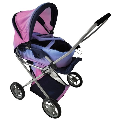 Large dolls pram blue pink - pram,