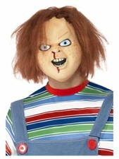 Chucky Doll Mens Adults Latex Full Mask & Hair / Wig  Horror Fancy Dress