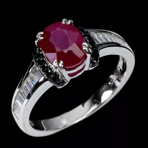 Silver ring ruby spinel - silver,