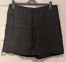 Zara Men's Black Linen Shorts Large