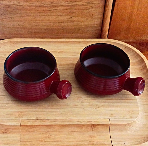 Set vintage red ceramic - vintage,
