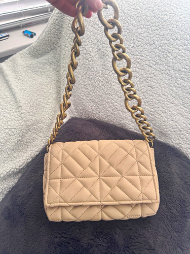 Zara beige quilted faux - beige,
