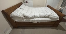 Stunning Wooden Sleigh Bed Small Superking (Euro King) with Sprung Slats