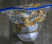 1KG gold and silver/chrome LEGO bricks and pieces. various sizes. used VGC