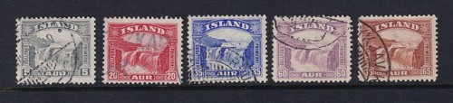 Iceland used stamps 170 174 - stamps, sc#170-174