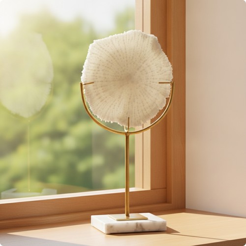 Coral sculpture with marble - coral,
