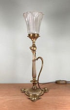 Antique Art Nouveau Brass Table Lamp Base by James Hinks and Son c1920s Rewired