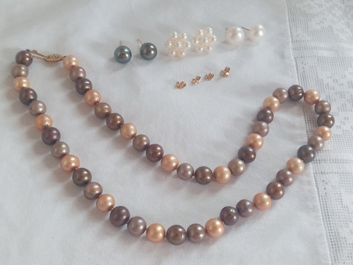 14k gold pearl necklace - pearl, &
