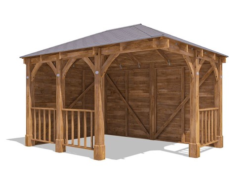 Corner gazebo 4x3m wooden - corner,