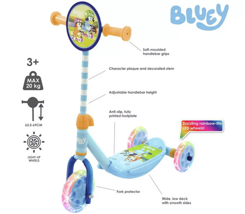 Bluey tri lite wheel scooter - tri-lite,