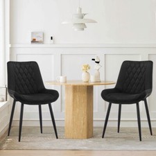 2pcs Black Dining Chairs Set