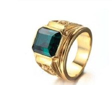 18K GOLD EP  CZ EMERALD CUT