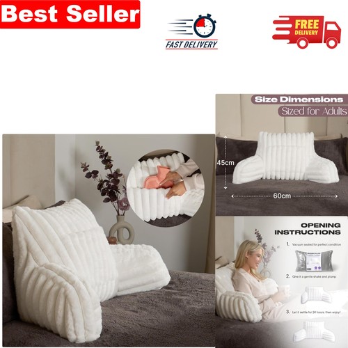 Cream ribbed faux fur reading - ribbed,