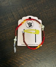 Beaded hair clip yellow - beaded,