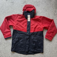 Windward Waterproof Jacket Sailing Reflective Size Medium Men’s Zip Up Hood Red
